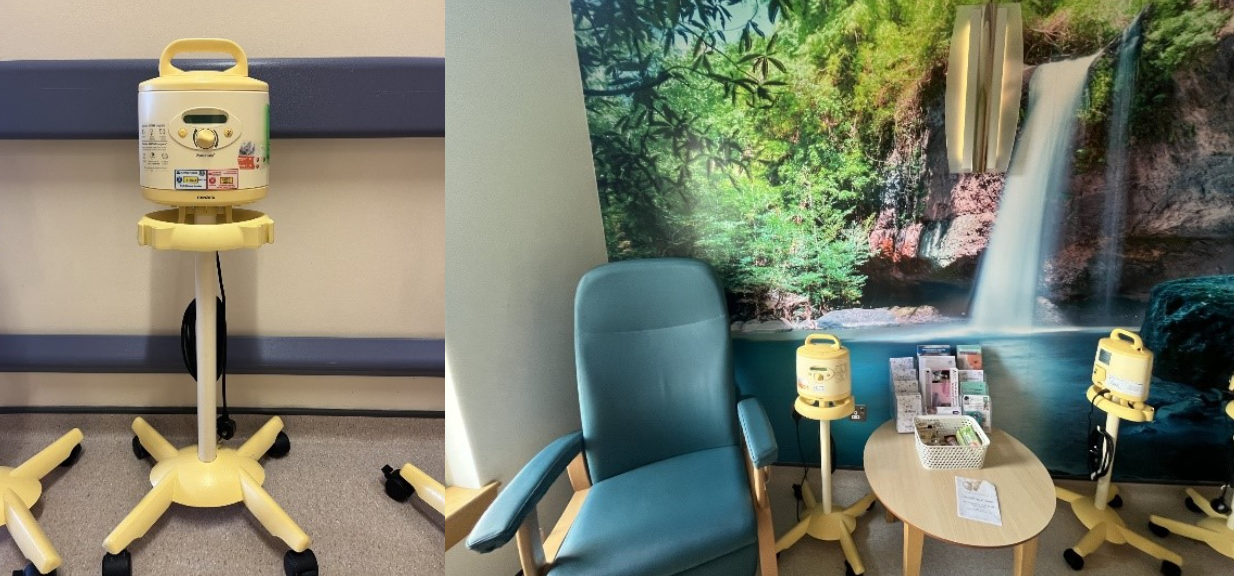 Photo of expressing equipment and how it's set up