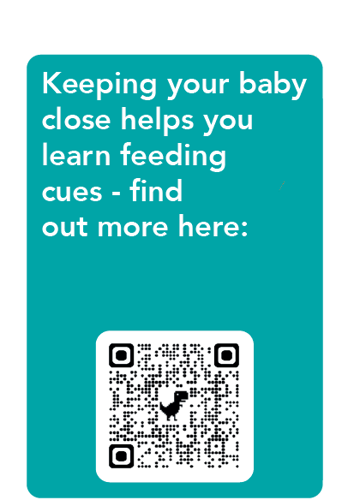 Link and QR code to more information about feeding cues