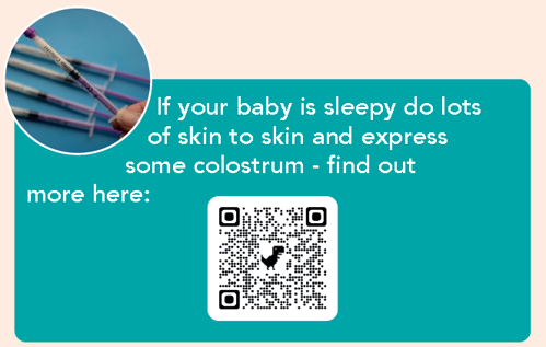 QR code and link to information about expressing colostrum from Parent Club Scotland